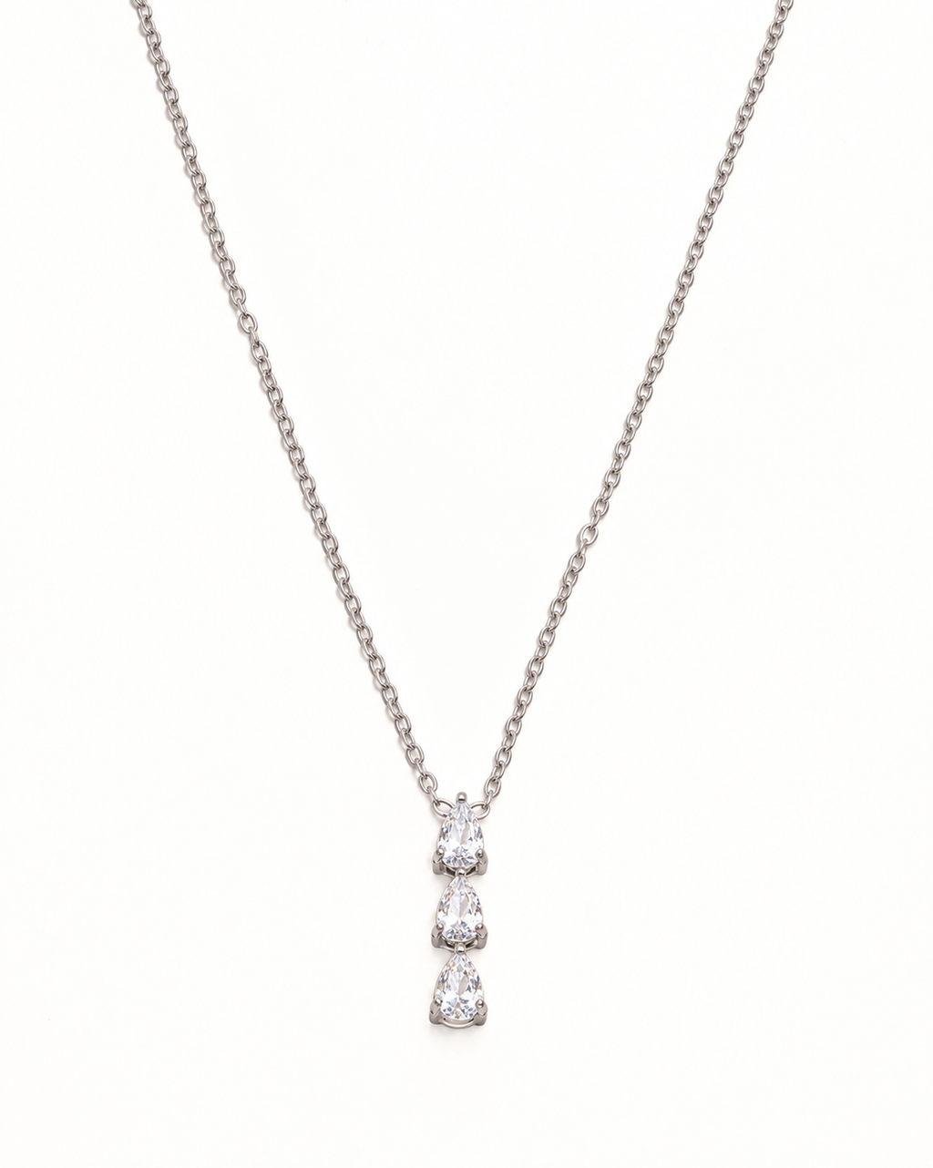 COLIER SILVER TEARDROP