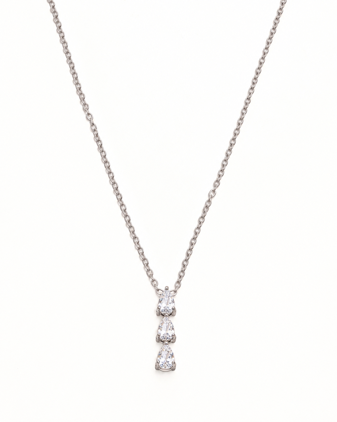 COLIER SILVER TEARDROP